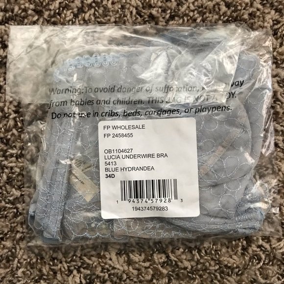 Free People Lucia Underwire Bra Blue Hydrandea - Picture 7 of 12